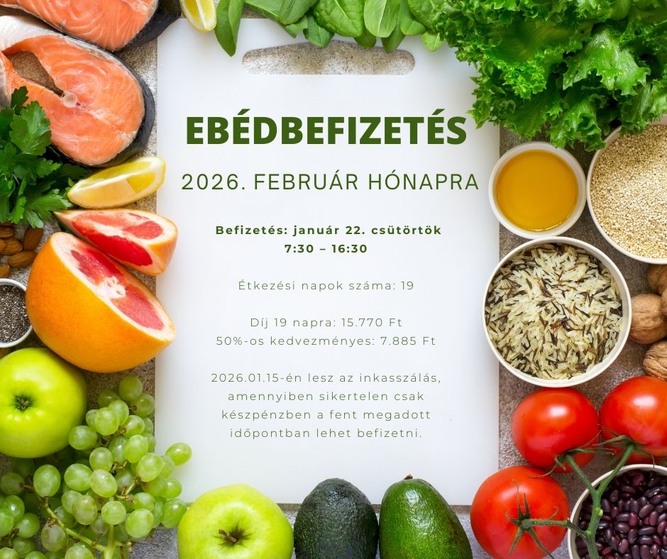 Ebédbefizetés február hónapra