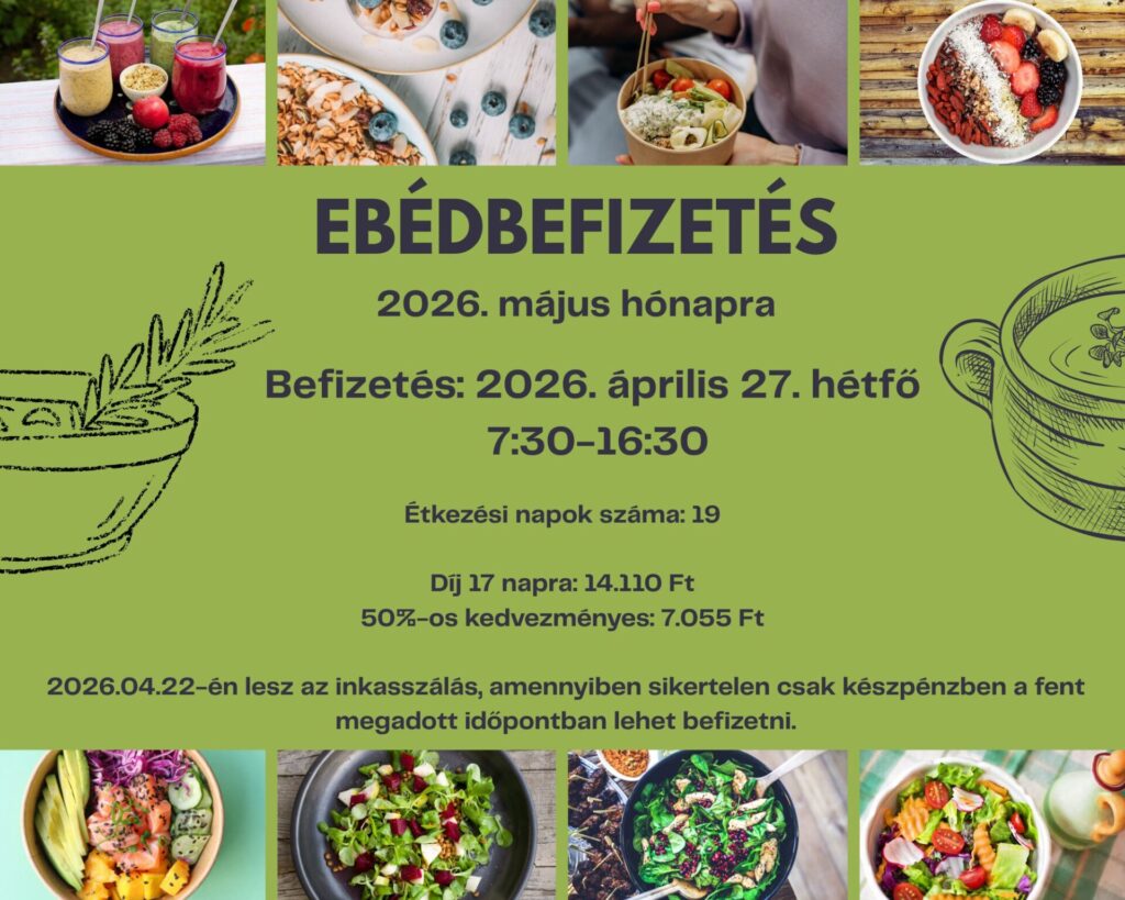 Ebédbefizetés májusra